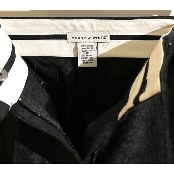 DEANE & WHITE Womens‎ Black Floral Embroidered Crop Style Dress Pants Size 12. - Picture 5 of 9